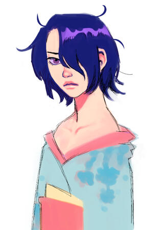 A disgraced ronin, he starts making money doing kabuki theater and prostitution.